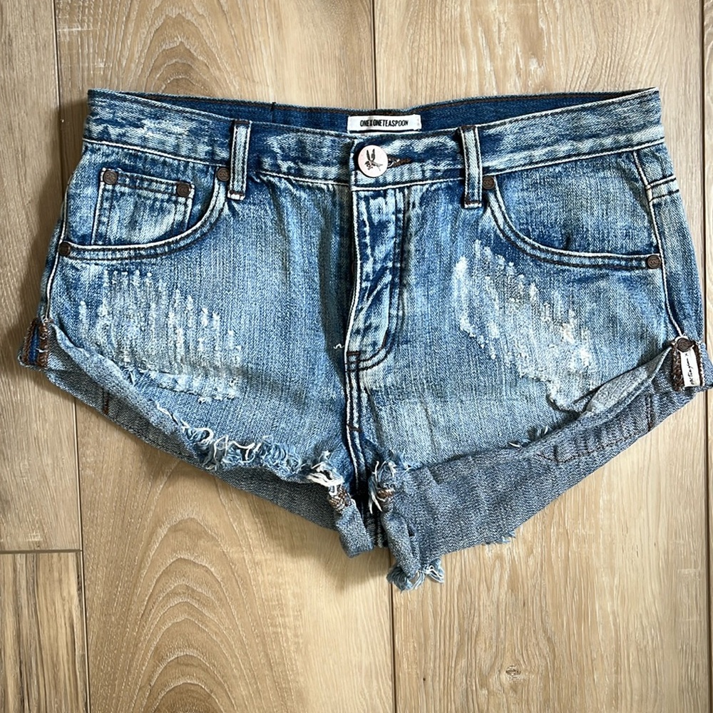 ONE TEASPOON BANDIT DENIM JEAN SHORTS SIZE 28